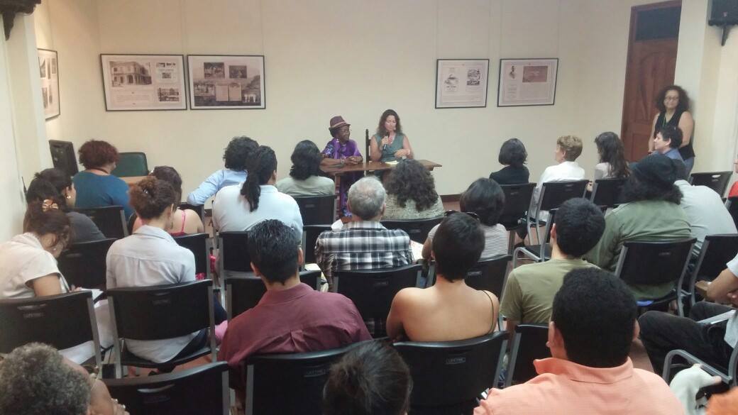 Norma Guillard and CM presenting the film